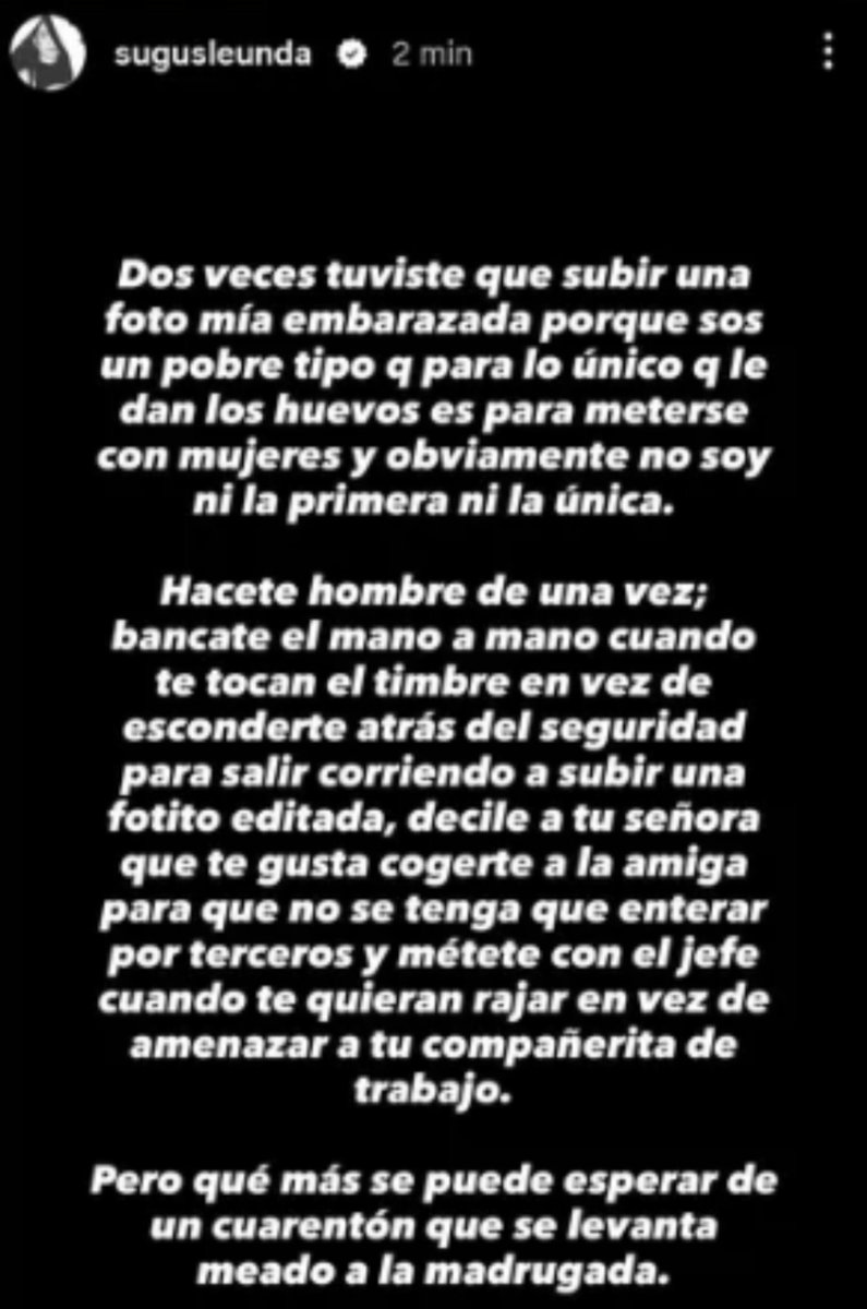 HagovPollo's tweet photo. Se lee así: "GUILLE AQUINO SOS TREMENDA TROLA TE ACORDAS CUANDO MI MARIDO TE OLENABA EL CULO DE LECHE".

Grande la Sugus 🐔💖 https://t.co/jts10XXKlt