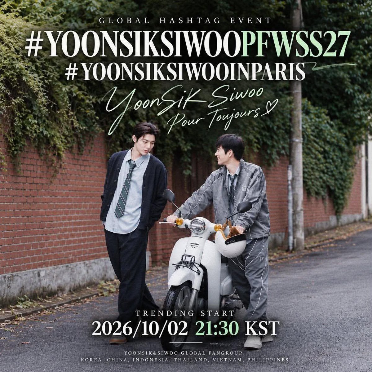 LinhnieTeukie's tweet photo. Không khí tại PFW đang nóng hơn bao giờ hết nhờ từng bước đi rạng rỡ của Yoonsik và Siwoo.
P/s: Đổi tag nhéeeee 
YOONSIK SIWOO Pour Toujours
#YOONSIKSIWOOINPARIS https://t.co/mJA1MxjFwN
