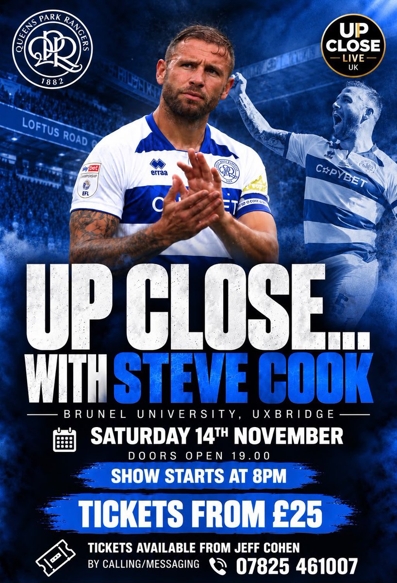 lefthookqpr's tweet photo. Tickets selling guys 🎟️

Along with a magnificent night planned with former QPR captain and player of the year @SteveCook28 
We’re also raising money for @QPR Tiger Cubs and Care in the Community 

Tickets available online or contact me to secure yours https://t.co/U7mCIrknWk