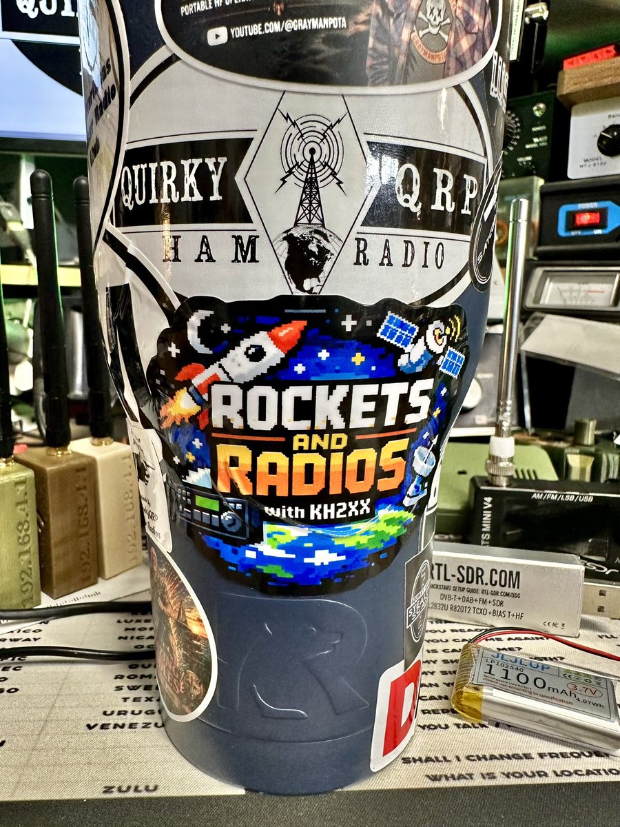 QuirkyQRP's tweet photo. Thanks for the stickers Tim! @KH2XX_EOD I put them on my ham shack coffee tumbler, Workbench drawers, & my field radio case.
Everyone go subscribe to Tim’s awesome YouTube channel ASAP!!!
https://t.co/shtZZPaS3V
#HamRadio #RadioStuff #HamHarder #AmateurRadio #SATCOM #AMSAT https://t.co/8w3tYLICl2