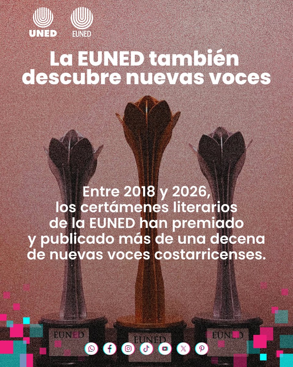 editorial_uned's tweet photo. 📚 Una editorial pública abre espacio a las historias y voces que construyen nuestra cultura. 🇨🇷
La EUNED publica nuevas voces y promueve certámenes para descubrirlas.✍️🏆
Conocé más en https://t.co/9tjy5B71eT
#librosuned @UNEDCostaRica https://t.co/ccaDl2BnPF