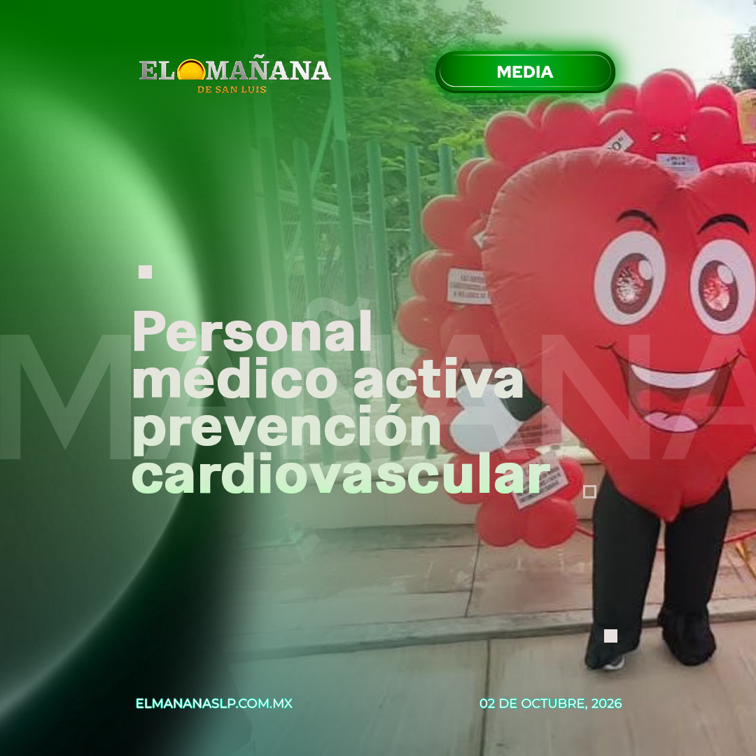 ElMananaSlp's tweet photo. ❤️🩺 PERSONAL MÉDICO ACTIVA PREVENCIÓN CARDIOVASCULAR EN RIOVERDE

Con una caminata y un módulo de salud gratuito, personal de la Jurisdicción Sanitaria IV de Rioverde realizó actividades de prevención por el Día Mundial del Corazón.
Durante la jornada se ofrecieron valoraciones gratuitas de presión arterial, glucosa, peso, talla y cintura, con el objetivo de detectar oportunamente factores de riesgo como hipertensión, diabetes y sobrepeso.
La actividad reunió a trabajadores de salud y al grupo “Esperanza y Vida”, promoviendo la importancia de mantenerse activos y realizar revisiones periódicas para cuidar la salud cardiovascular.

Más información: https://t.co/WwvMPahadn

#Rioverde #Salud #DíaMundialDelCorazón