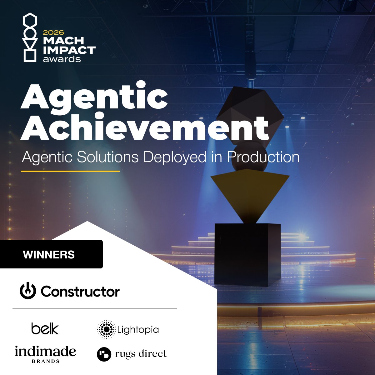 constructor_io's tweet photo. 🏆 Constructor is a 2026 MACH Impact Awards winner!

@MACHAlliance recognized us with the Agentic Achievement Award for the real-world impact our AI agents are driving across ecommerce.

Proud of what our team &amp; customers are building together. Read more: https://t.co/pWw1tfZ4Eb https://t.co/NeaRBMyL4y