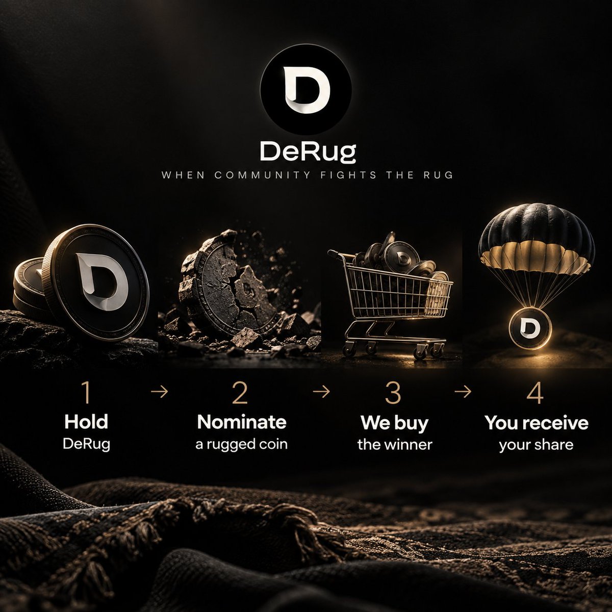 getderug's tweet photo. DeRug is coming.
Some coins get rugged.
Some communities disappear.
Others stay.
DeRug is being built for the ones that stay.
Every week:
Hold DeRug → nominate a rugged coin → vote → DeRug buys the winner → eligible holders receive their share.
No empty hype.
No guaranteed returns.
Just a community-driven system built around second chances.
Rugged coin. Real community. Second chance.
🌐 https://t.co/9toaS1wHU8
#Solana #Memecoin