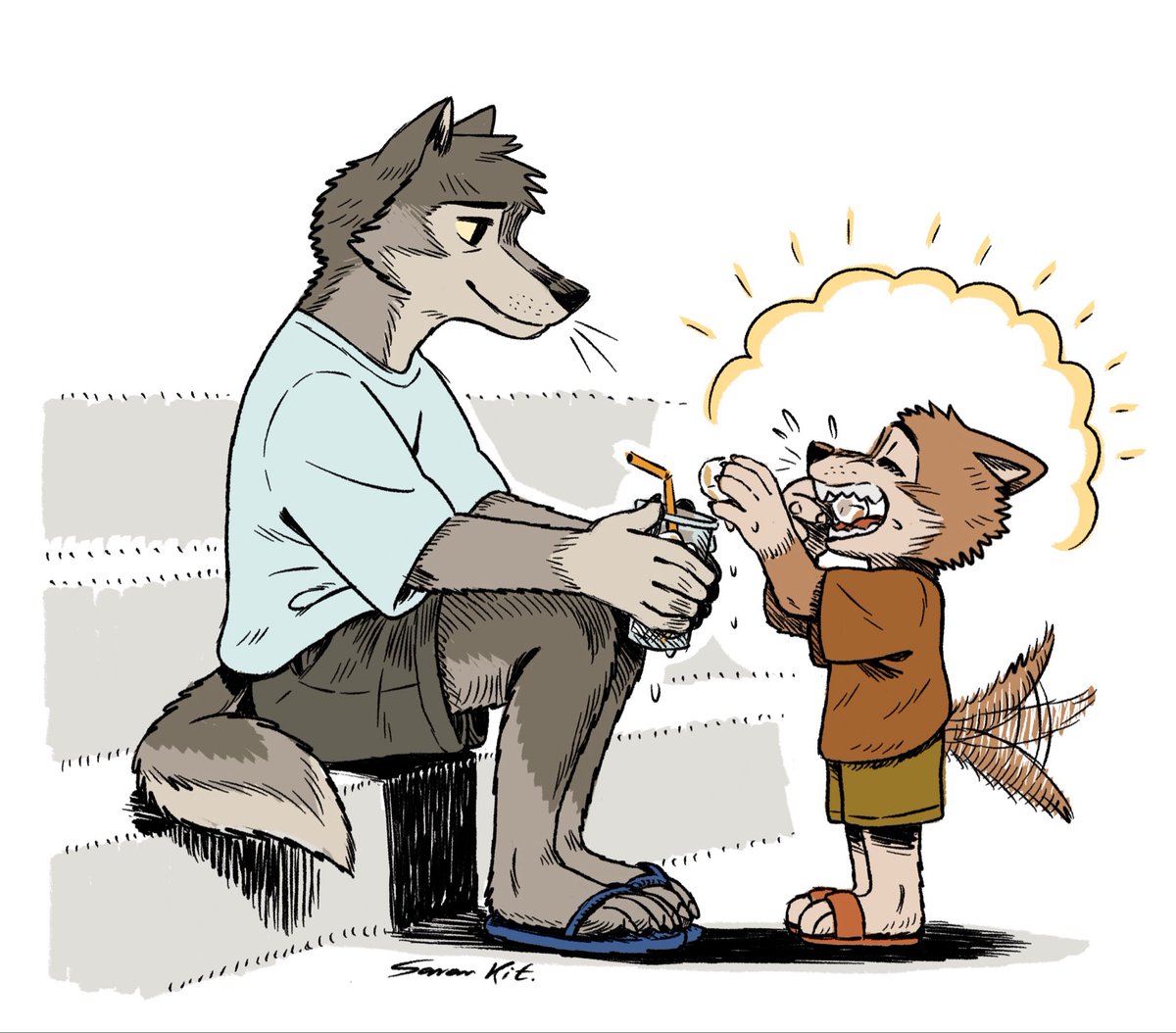 saran_kit's tweet photo. Dad and his pup https://t.co/sUUhtvb4MH