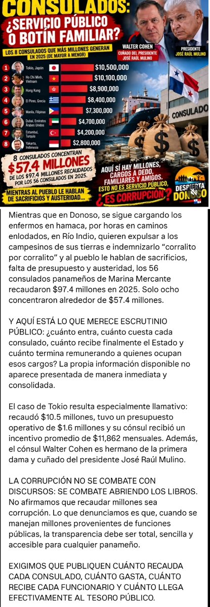 belykiibek's tweet photo. Consulados claves, fincas privadas de amigos y familiares del régimen, para francachelas y derroche sin límites de dineros que se supone son de todos los panameños. https://t.co/EpII7go6C5