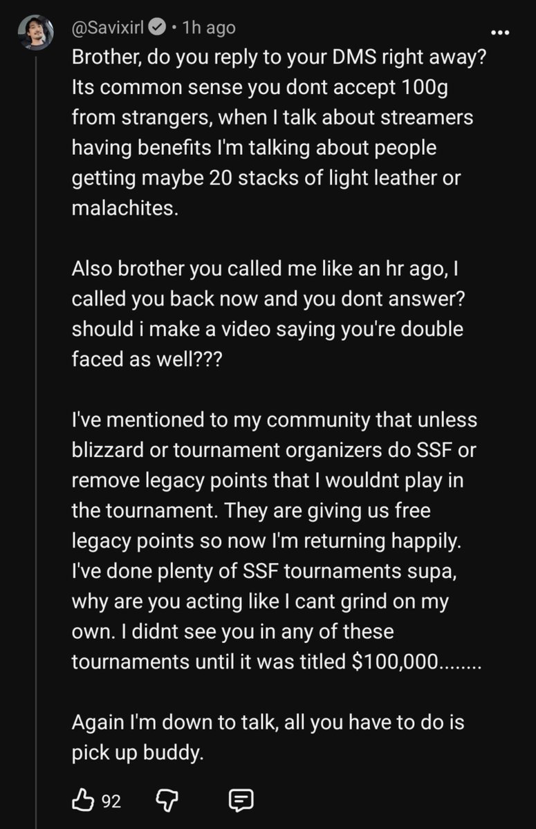 Dazarlian's tweet photo. Nah, Savix didn't even say what he said with ill intent. Plus, raging over him saying "He probably contacted Venruki or something" then confirming it by saying Venruki got you in touch with certain people, just proved what he said. Commentators should know the rules👍🏼 https://t.co/CuGgl6dQI5