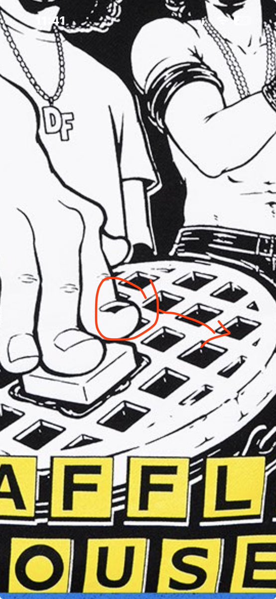 poorteffy's tweet photo. Shitty ai thought the fingernail was a part of the waffle https://t.co/SaVpTf84dP