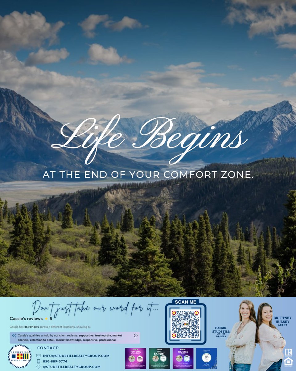 studstillrealty's tweet photo. ✨ Growth rarely happens inside your comfort zone. ✨

Whether it's starting something new, making a big decision, or taking the first step toward a dream, progress begins when you're willing to move beyond what's familiar.

#RealEstateExperts #RealEstate #HomesForSaleFlorida https://t.co/6AuZqbvPaQ