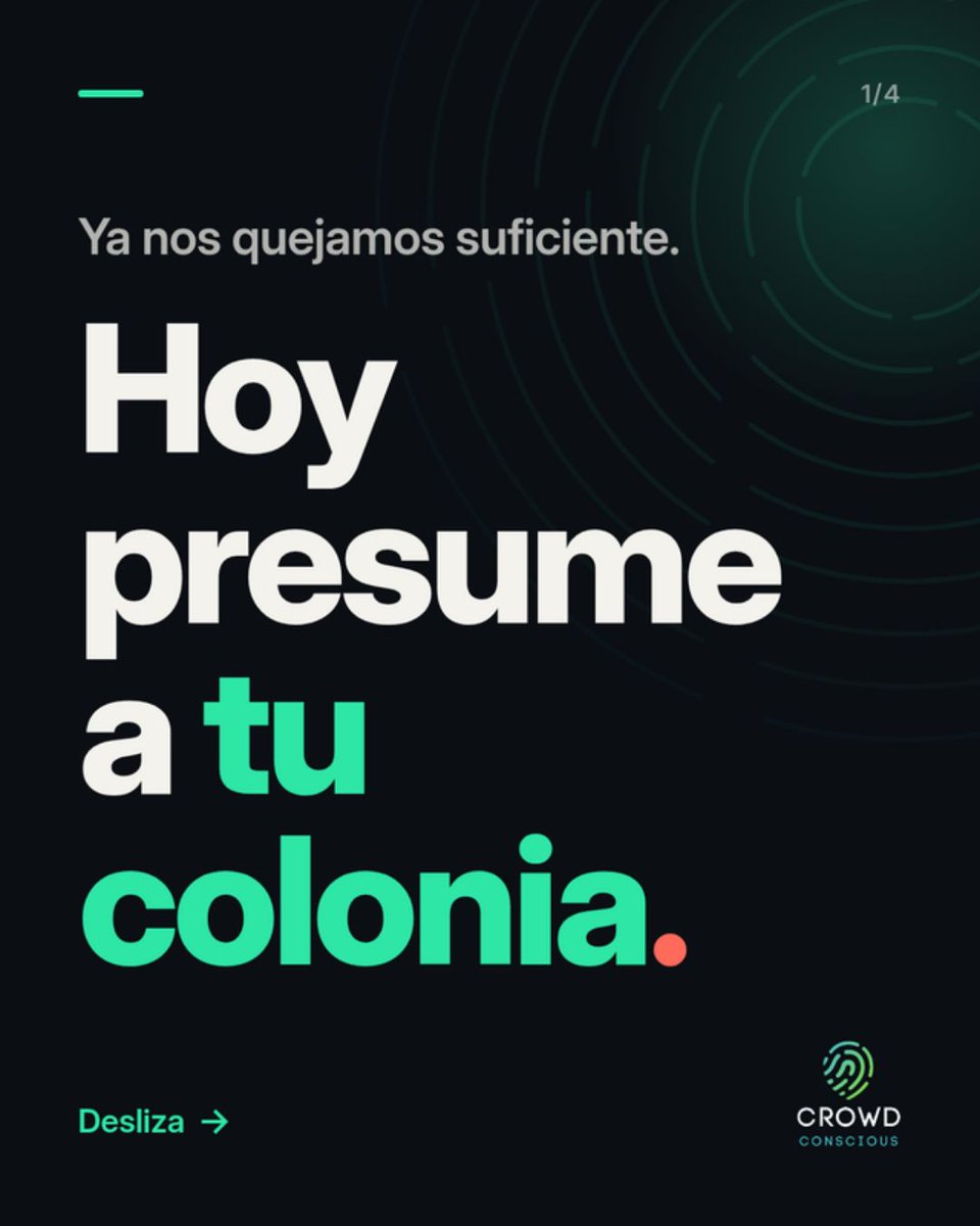 crowd_conscious's tweet photo. Ya nos quejamos suficiente. Hoy presume a tu colonia. 💚

¿Vecinos que rescataron el parque? ¿Una huerta en la azotea de la escuela? Tómale foto a lo que hacen (no selfie) y cuéntanos qué y dónde. Sin cuenta.

https://t.co/WZcHMbzzE0

#LoBuenoDeCDMX #MándanosLoBueno https://t.co/5IjF0zJ4pK