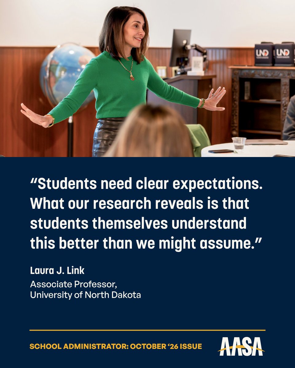 AASAHQ's tweet photo. The October issue of School Administrator is here, and it's asking an essential question: Are we measuring what truly matters?

From student perspectives on grading and assessment to district strategies for using data more effectively, AASA's latest magazine explores how school leaders can move beyond scores and metrics to support the skills, experiences and outcomes that matter most.

🔗 Read the full issue: https://t.co/qwTAQVtrkT

#AASAMag #SchoolLeadership #StudentSuccess #PublicEducation