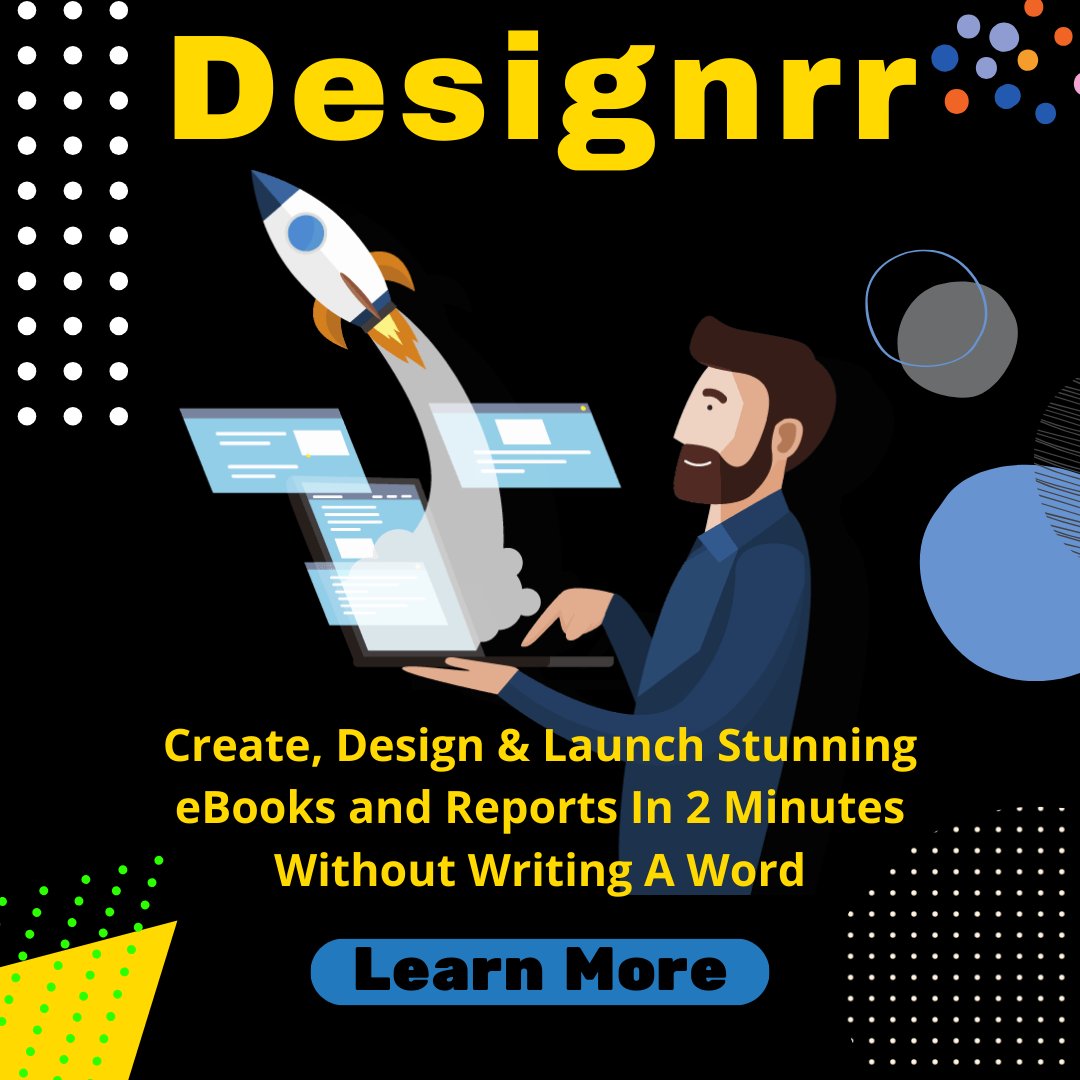WinJose8's tweet photo. #designrr #writing #ebookcreator #eBook
#ebooks #makemoneyonlinenow #makemoneyonline
#ebooksale #makemoneyonline #ebookstagram
#businessonline #workfromhome #workathome
Designrr: The eBook expert. Earn money creating
ebooks and much more. Learn more
👉 https://t.co/0nhc71fMaB 👈 https://t.co/On7Jhl9Xsy