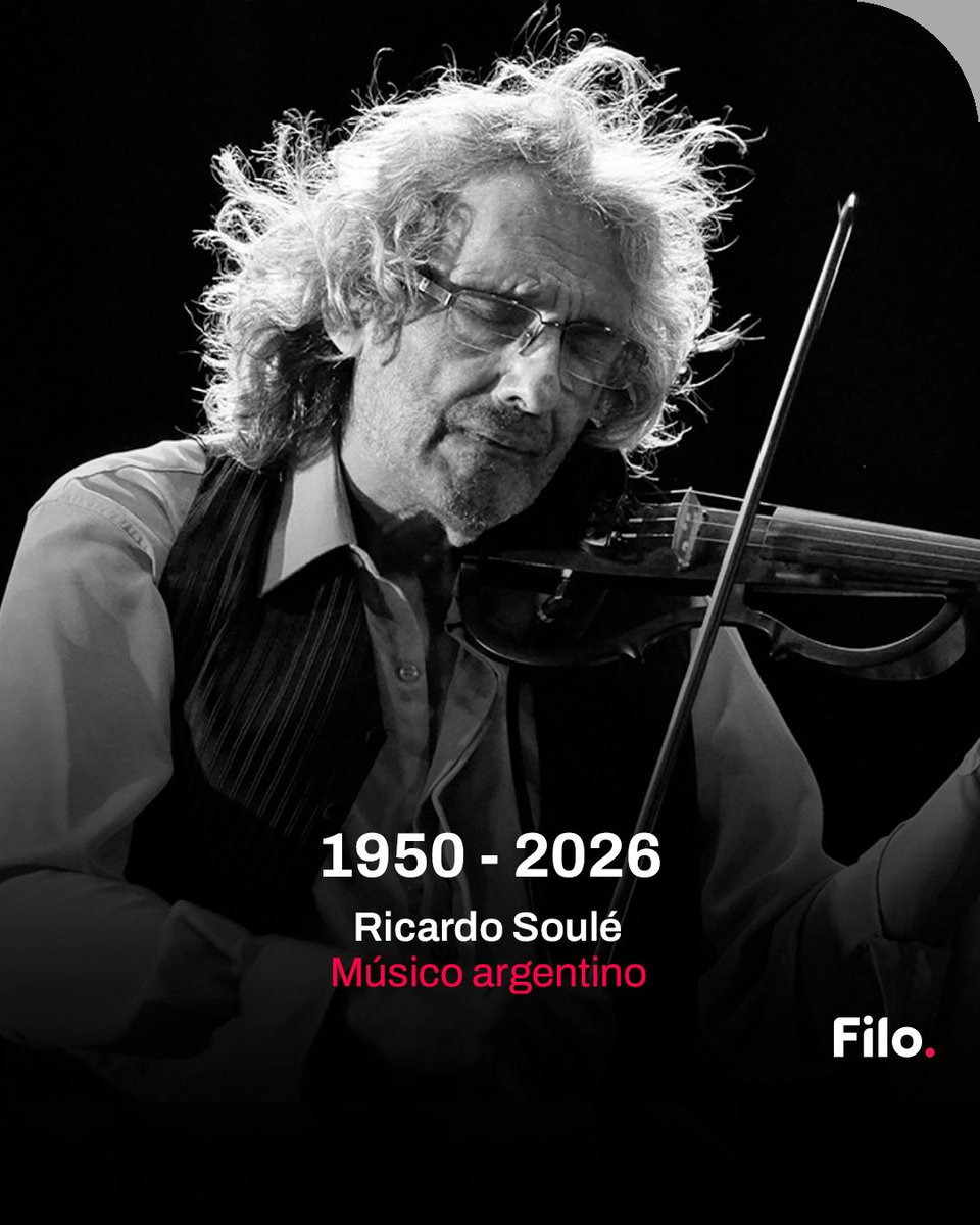 filonewsOK's tweet photo. ⚫️ Murió Ricardo Soulé, líder de Vox Dei y figura clave del rock nacional.

El músico falleció este viernes a los 76 años, según confirmó su familia. En septiembre anunció su alejamiento de los escenarios por motivos de salud. https://t.co/KrcDI2CcHq