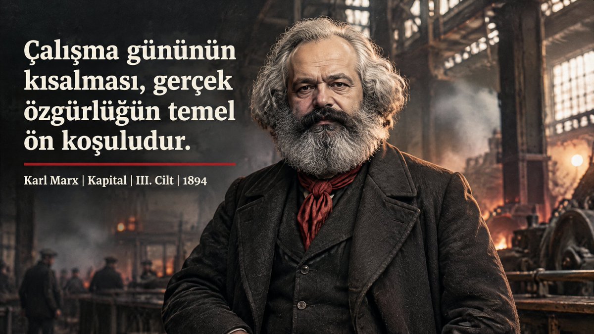 athe_comm's tweet photo. Çalışma gününün kısaltılması, yalnızca dinlenme hakkı değildir; işçinin yaşam zamanını sermayenin egemenliğinden geri almasıdır. Özgürlük, boş zaman ve toplumsal gelişim için gerekli koşullar genişledikçe gerçeklik kazanır. https://t.co/khFD77SFJ8