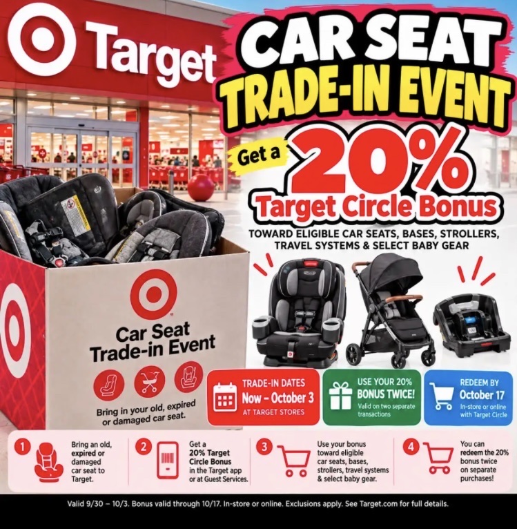 HumCoDHHS's tweet photo. Do you have an old car seat taking up space? Don't throw it out, have it recycled! Between now and Oct. 3, at Target. See https://t.co/gvmHEHQ0PK more information. https://t.co/sclH01bruF