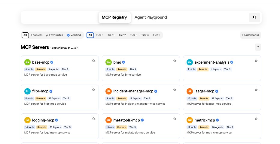 MCP 注册表 UI。