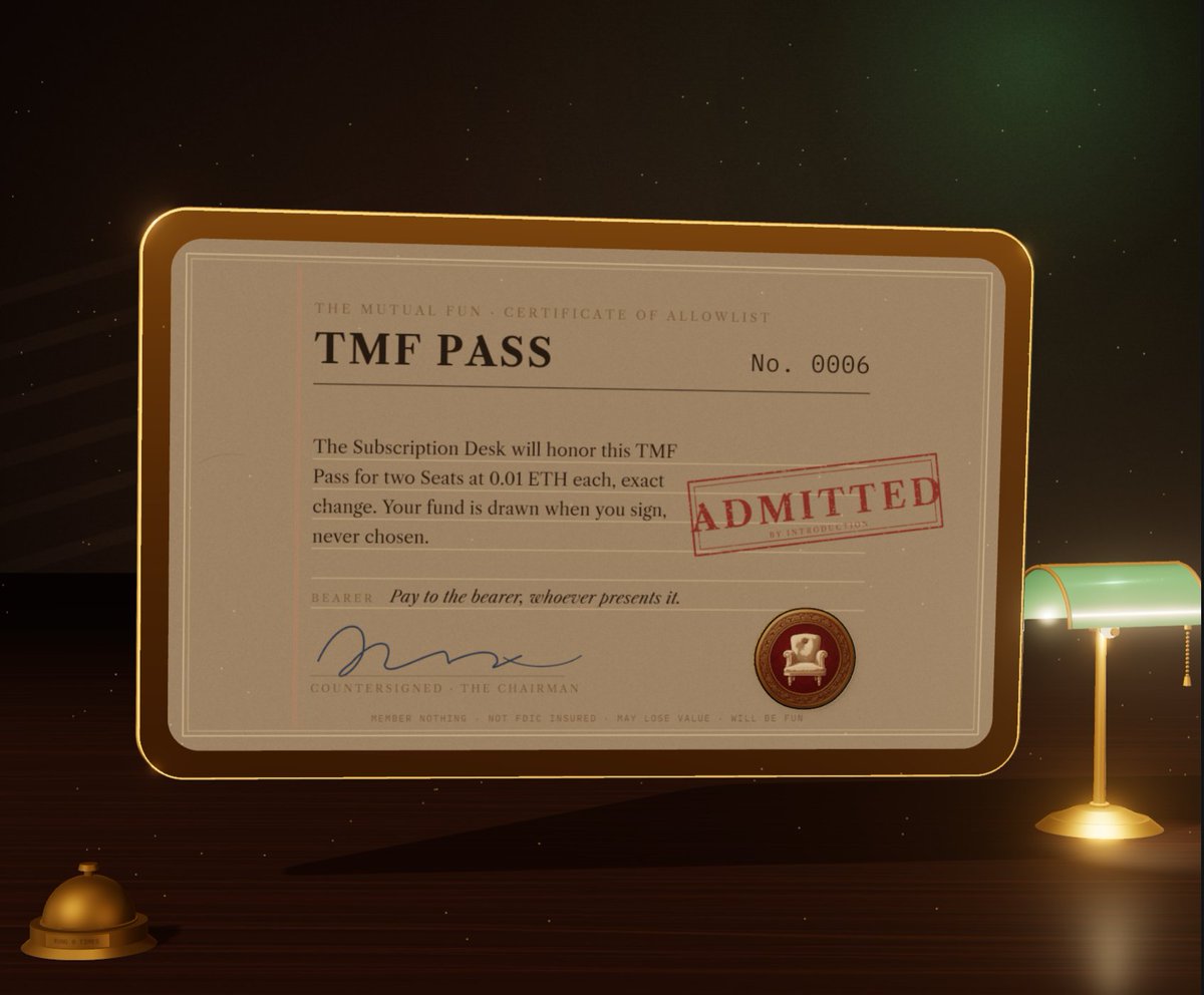 onlyrys's tweet photo. The gift that keeps on giving.

Fortunate enough to meet @BR4ted at Token2049 last year, and have had the pleasure of connecting with him personally and being part of his community since.

Grateful to have a spot for @themutualfun and to have received a pass. Can't wait to see what @Kingpickle & @what3verman have been cooking!

P.S I also noticed that there are some personal messages embedded in some of these passes and I thought that was a really sweet touch.