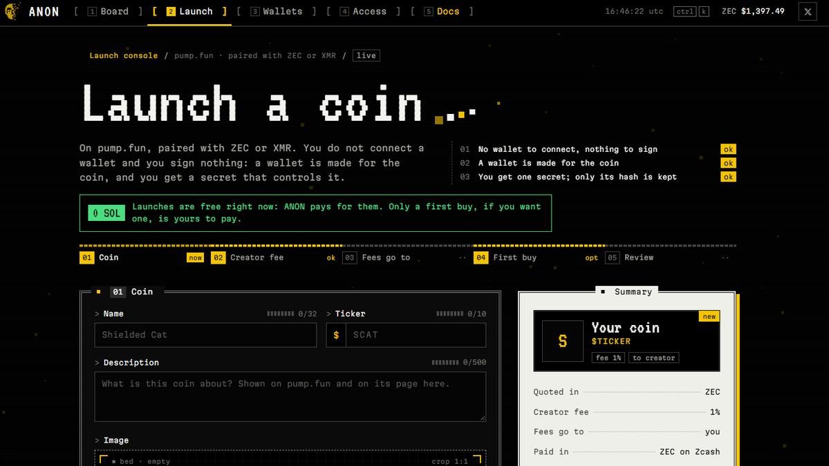 AnonLaunchX's tweet photo. Ready to launch your coin with ANON? 🟨

1️⃣ Visit https://t.co/dUeWWLrG4z
2️⃣ Select “Launch”
3️⃣ Follow the on-screen steps to set up your coin
4️⃣ Review the details and any fees before confirming

Explore the privacy-focused launchpad on Solana.

#ANON #Solana https://t.co/Y34palj4Up