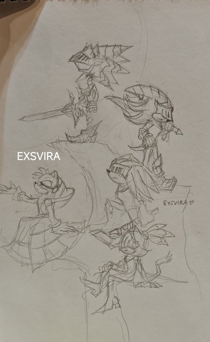 exsvira's tweet photo. I’m tabling at a booth, and while sitting here. I suddenly got this idea! I turned Sonic and the Black Knight into a Kingdom Hearts-style poster. Not bad, if I say so myself! 😆 I should color them when I’m free. https://t.co/eB9LWVWfW8