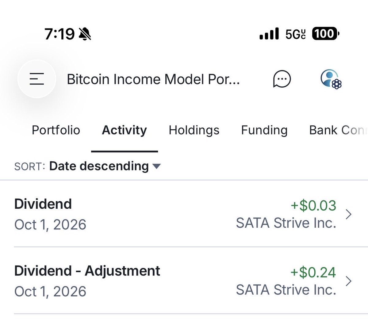BitcoinIncome21's tweet photo. GM 

Specialty single origin espresso = $8
$SATA dividend = $0.27

Getting paid every day? 
Priceless. 

Happy Friday y’all! https://t.co/a0OqnxD1CQ