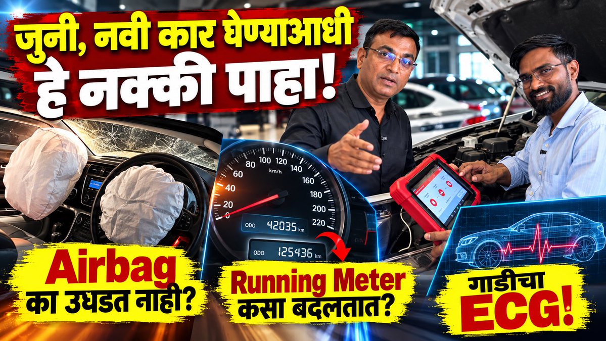 RahulAsks's tweet photo. चारचाकींचा ‘डॉक्टर’! गाडीचा ECG केला तर काय दिसतं? Airbag का उघडत नाही? Running Meter कसा बदलतात?
https://t.co/PZaoecznLM https://t.co/kIDlwWc8Fl
