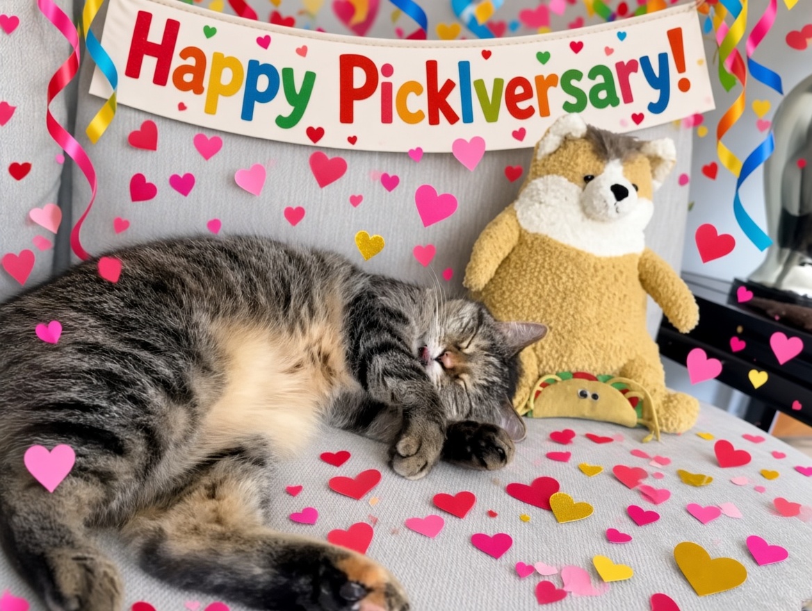 FatEric2025's tweet photo. Happy 6th Picklversary to my big sister @PickliciousF! Please don't knock me off the sofaaaaaaaarghh ❤️ https://t.co/qr502GcWst