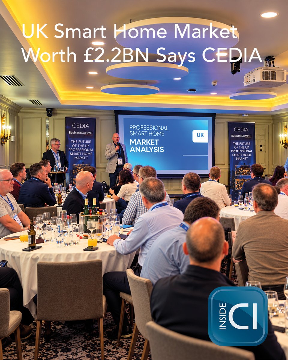 InsideCI's tweet photo. £2.2 BILLION. That’s the size of the UK professional smart home market, according to new @CEDIA_EMEA research.

But here’s the interesting part: 67% of UK integrators expect their revenues to increase over the coming year.

The new 2026 analysis also reveals some fascinating trends around AI, lighting, networking — and the industry’s biggest challenge: finding skilled people.

What does the data actually tell us about where UK CI is heading?

Read the full Inside CI report on the Inside CI website - https://t.co/67nmOnArOV

Get the latest news directly to your inbox with our weekly newsletter - https://t.co/Z7ANBV5fKP

Inside CI — where the CI Industry connects.

#CEDIA #SmartHome #CustomInstallation #AVIntegration #AVIntegrator #HomeAutomation #SmartHomeIndustry #UKAV #InsideCI