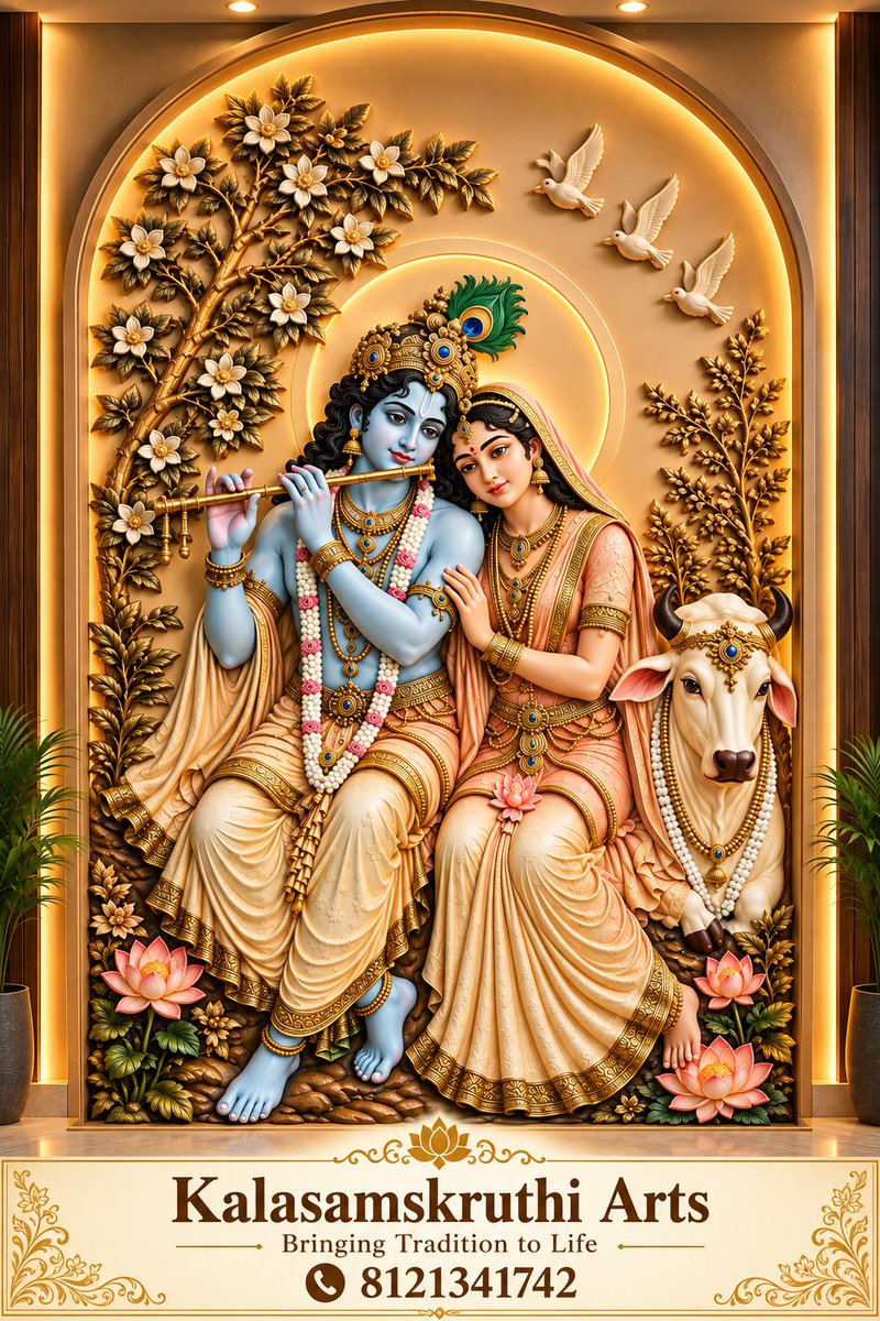 Hyderbadwallart's tweet photo. Radha Krishna HDHMR Mural Art ✨

A detailed 3D wall mural celebrating the timeless beauty of Radha and Krishna. 
https://t.co/7v79vwsREy
#RadhaKrishna #HDHMRMural #3DWallArt #WallMural #IndianArt https://t.co/DolJgqlvvY