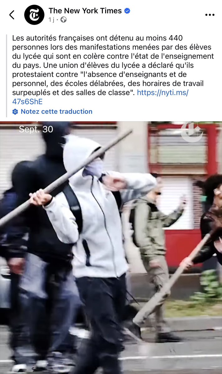 ImpactMediaFR's tweet photo. 🌎📰🇫🇷 FLASH

La génération Z française fait parler d’elle dans le MONDE ENTIER avec les blocus de lycées. https://t.co/MnMzzXO29H