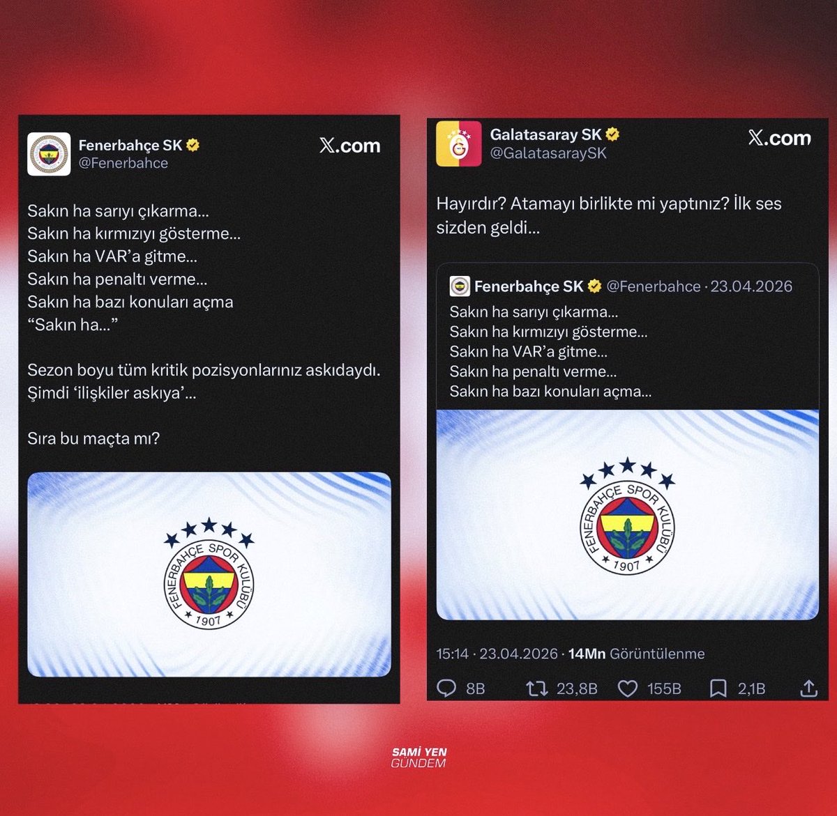 DiyarK_1905's tweet photo. Fenerliler neden bu kadar panik? “Temiziz” diyorsanız titremenize gerek yok. Erden Timur yıllar önce söyledi: HERKES ARAŞTIRILSIN! Telefonlar, mesajlar, hesaplar… Kim varsa incelensin, ne varsa ortaya dökülsün. Biz kaçmıyoruz. HODRİ MEYDAN! https://t.co/IWz9TxvGJ3
