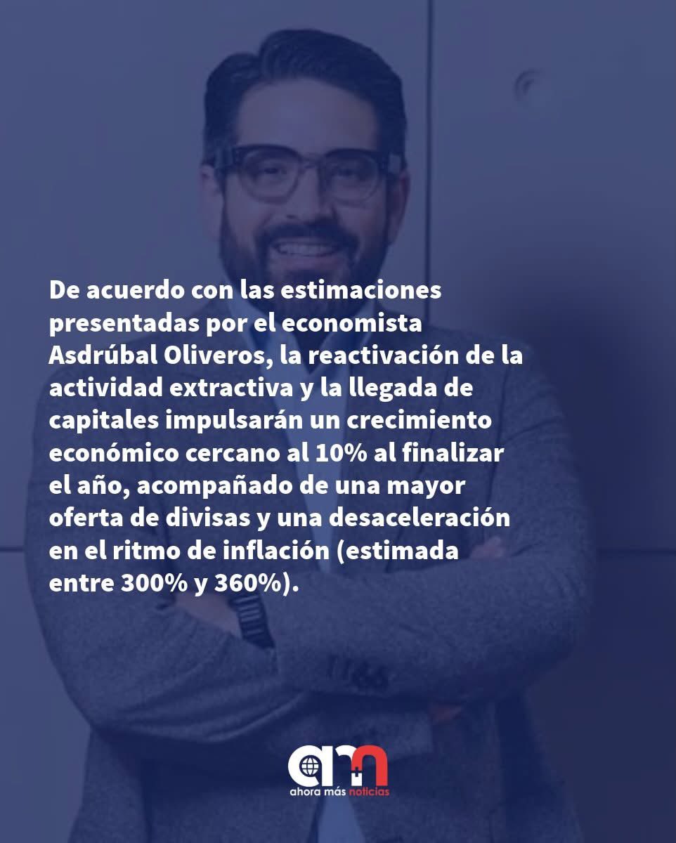 Ahoramasnoticia's tweet photo. Reactivación petrolera como base de un buen cierre de año 🛢️🇻🇪

El economista Asdrúbal Oliveros proyecta un cierre de 2026 con crecimiento cercano al 10%, impulsado por la recuperación del sector petrolero y la entrada de inversión y divisas al país.

https://t.co/oUP1XaHLCg https://t.co/DprLBT1r43
