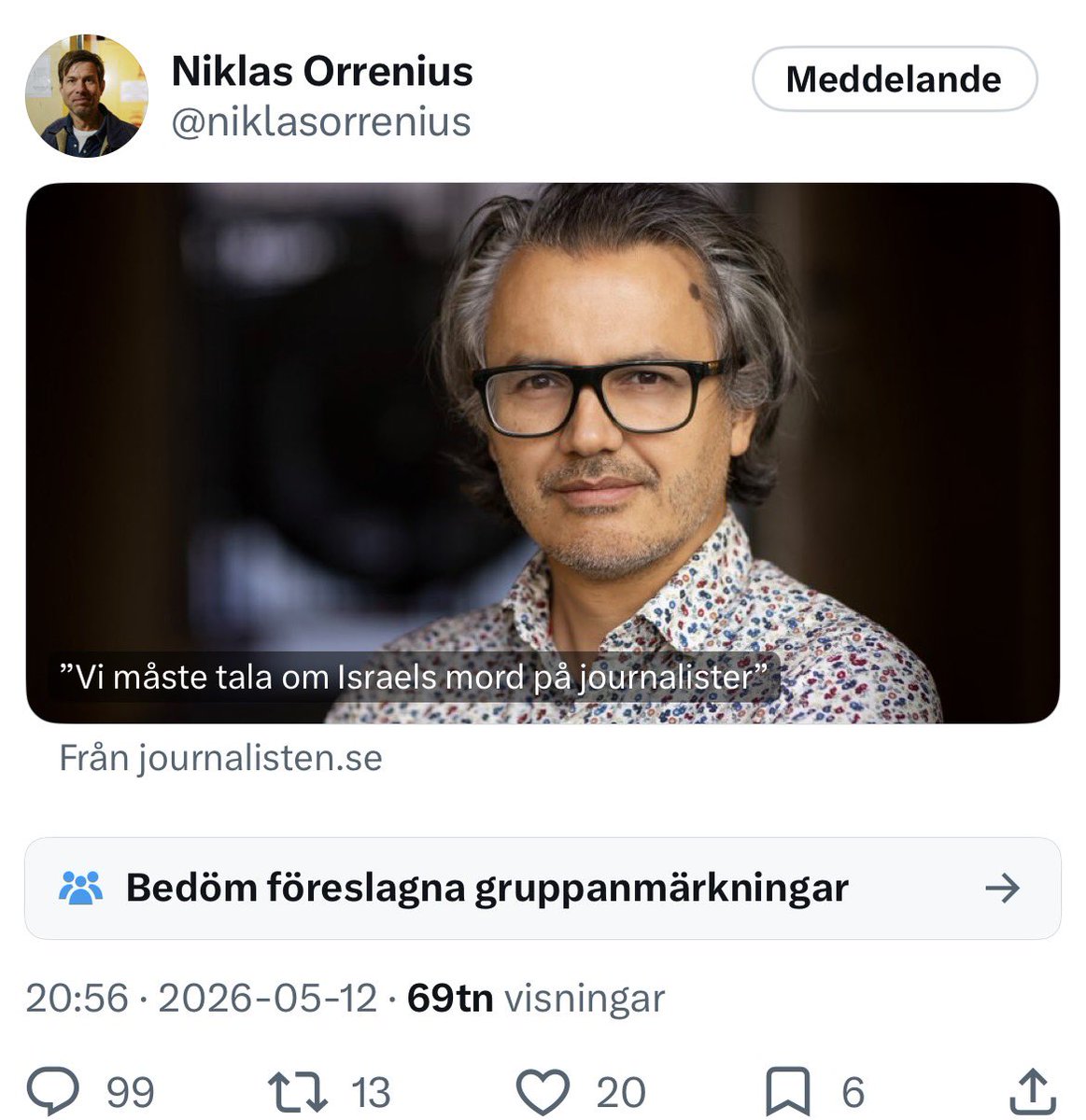 PeterSellei's tweet photo. Hej @niklasorrenius, den 12 maj detta år delade du en artikel som påstod att Israel mördat 250 journalister. Nu när IDF presenterar bevis på att 170 ”journalister” var terrorister så är det helt tyst från dig. Varför? https://t.co/SjLxTA8tpK