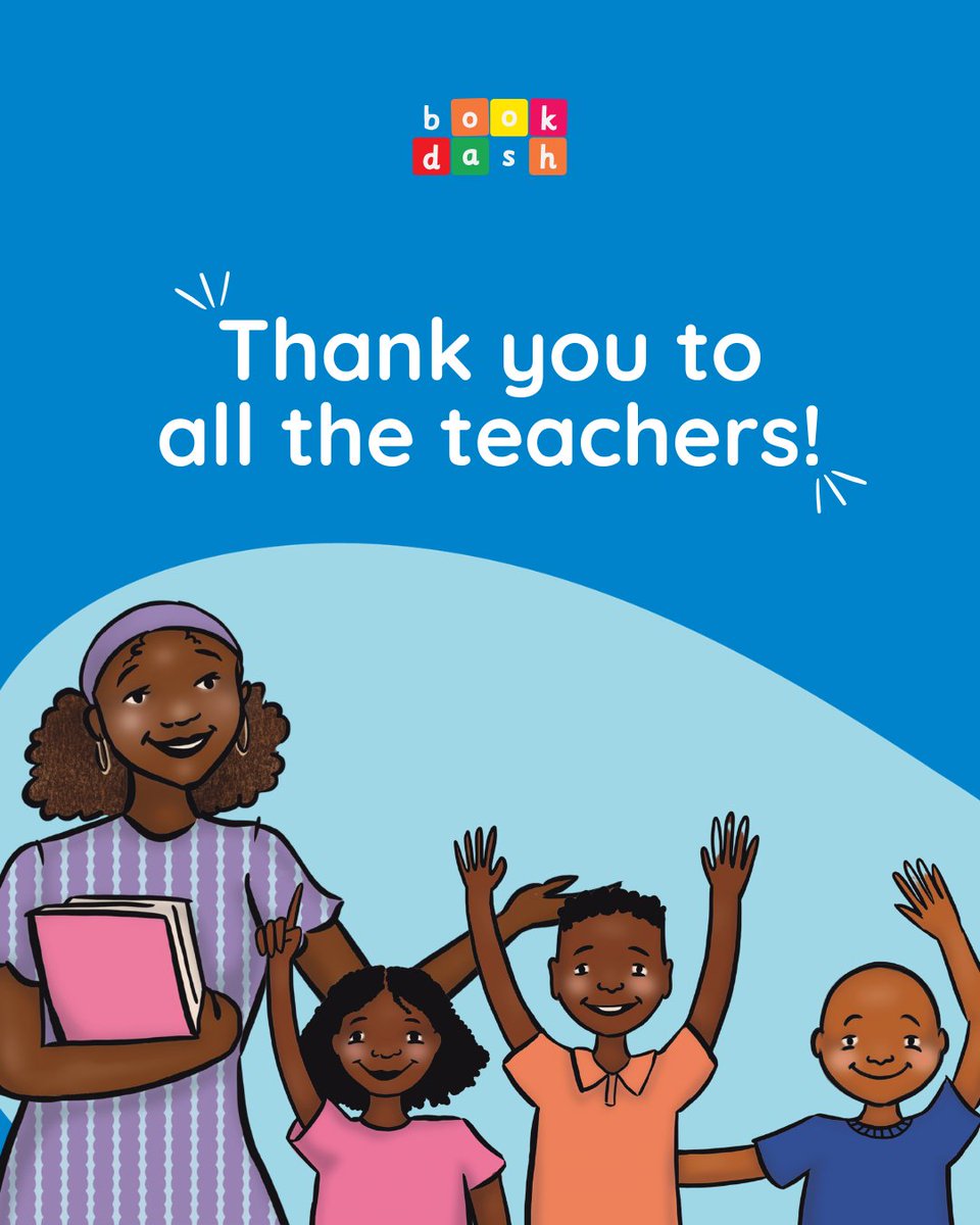 bookdash's tweet photo. Happy World Teachers' Day!

We'd like to take a moment to say a massive thank you to every teacher who shows up, believes in their students and helps little ones discover the magic of books. Find the right story for your classroom at https://t.co/AbPKZ1n8tE.
#everychild100books https://t.co/eIaBxMeq0C