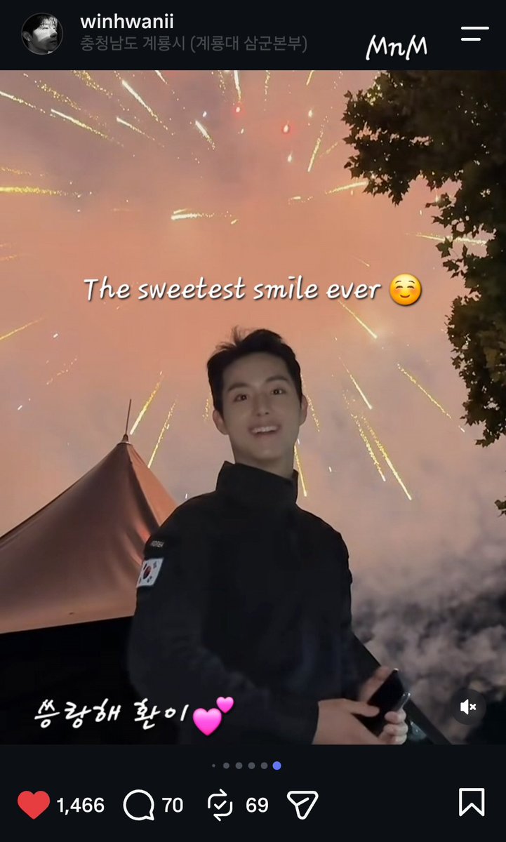 AmiraAi's tweet photo. 😲...Seunghwan came back on Instagram a few minutes after my Twitter post for him and uploaded a bunch of pictures and a video from the festival. 

I left a comment on his post and made a story to show support. He liked my Instagram story ☺️

I think that confirms he's seeing everything 😅 

Aww that makes me so happy because I'm genuinely so proud of him and always cheering for him while he's serving in the military 🫡💖

Thank you Seunghwan for all of the pictures and the video. It warms my heart to see your sweet smile and know that you're doing well 🙂

I keep seeing more videos of you performing at festival and you did an amazing job 👏 👏 👏 

Keep smiling, be happy, stay healthy, work hard and I'll be right here to support you through it all 💖
화이팅!
씅랑해 환이💕
#정승환 #jeongseunghwan