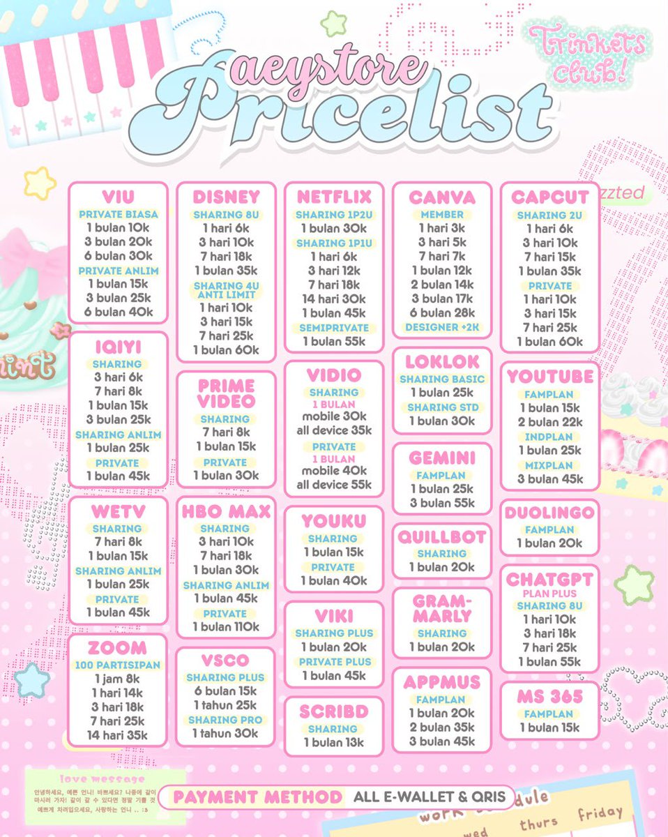 jjetil's tweet photo. prtt pritt mau kasih tau aku redi app prem buat u! garansi seratus persen .

legoo di tawarin ya netflix virio disney iqiyi wetv hbo bstation capcut canva youtube loklok prime appmus mah dll cek pl aja ⭑.ᐟ

ㅡ. https://t.co/KAQOZiLgDM

wts wtb zonauang 324 https://t.co/wfcmyqKy8t