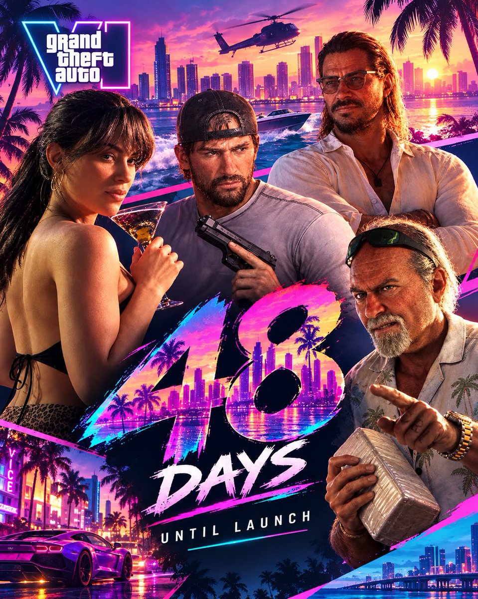 alpha_crafting's tweet photo. 48 DAYS UNTIL LAUNCH 
GTA6 https://t.co/zlMK5DY0W6