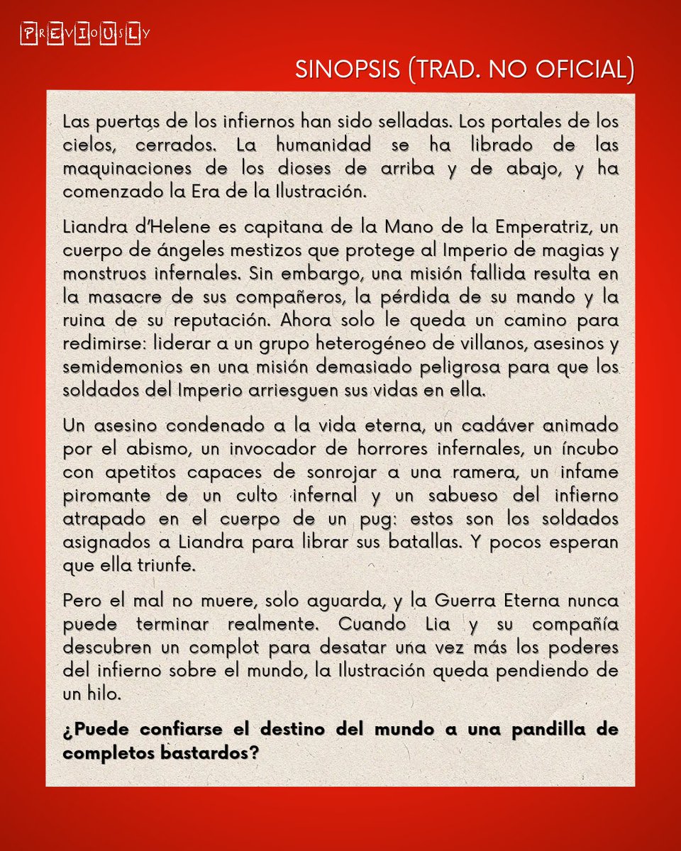 PreviouslyBook's tweet photo. #Bastards

⚠️ATENCIÓN⚠️

¡Jay Kristoff nos ha llamado Bastardos! 

Digo, ha llamado Bastardos a su próxima novela, que saldrá el 20 de MAYO de 2027.

"Un ángel caído en desgracia debe liderar una banda de villanos, ladrones y semidemonios en una misión para salvar un Imperio". https://t.co/d31w17ddw9