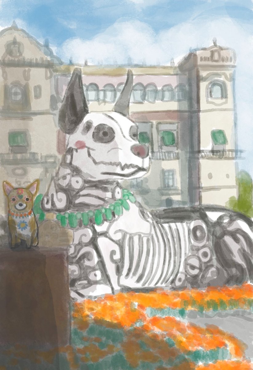 harukaze_illust's tweet photo. 死者の日も近づいてきたので
イラストを描きました🇲🇽🏵️ https://t.co/Uoi2aDizTi