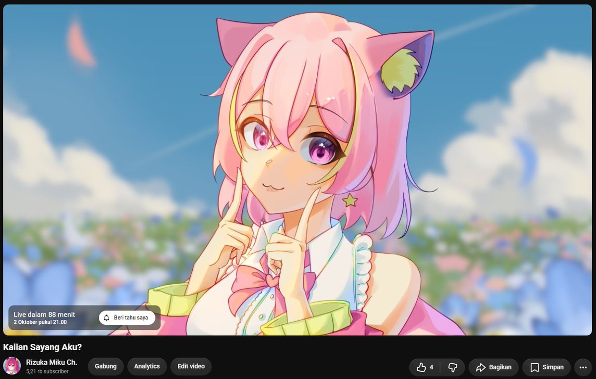 Rizuka_Miku's tweet photo. Yang sayang aku nanti malam 21.00 WIB datang ya ke stream xixixi 🥰

https://t.co/X6NlJrPthq

Aku tunggu yaaa 🥰💖✨ https://t.co/1TaR4FqHrP