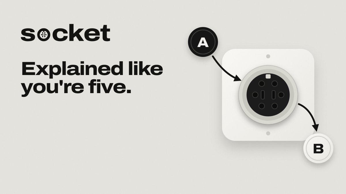 thesocketdotapp's tweet photo. Socket, explained like you're five.

A trading pool is a box holding two tokens. 

You put one token in, you take the other out, and the price shifts a little every time someone does. https://t.co/o7mg2uGvHP