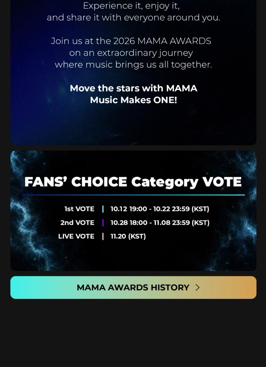 moociimociiluvv's tweet photo. Mama Award di buka tgl 12 okt 2026, mohon siapkan aplikasi mnet+ 

Jadwal vote 👇
•  1: 12 Okt 2026 pukul 17:00 wib ~ 22 Okt 2026 pukul 21:59 WIB

• 2: 28 Okt 2026 pukul 16:00 wib ~8 Nov 2026 pukul 21:59 wib

• LIVE VOTE: 20 Nov2026 ( jam menyusul)

https://t.co/h8mQUONeFC https://t.co/IkVHBMFzTs
