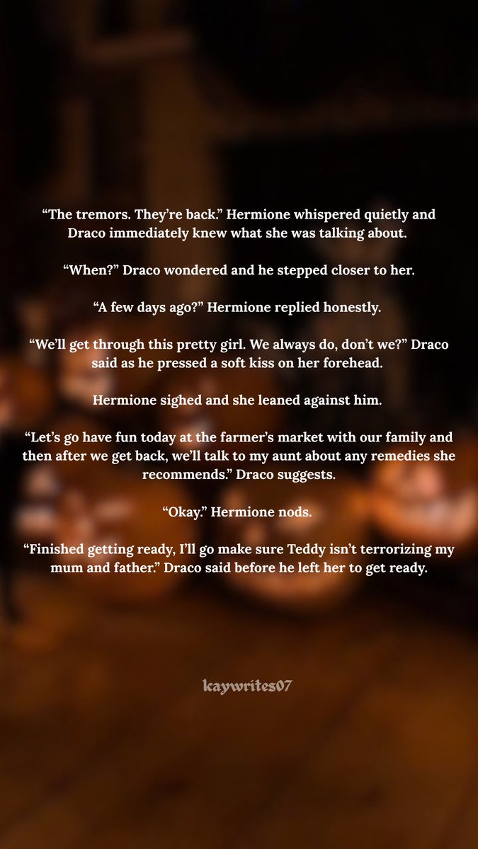kaywrites07's tweet photo. Day 2: Farmers Market
A little outing for Draco,Hermione, Teddy plus the grandparents aka Lucius and Narcissa.
(1/2)
#octoberprompts #dramione #dracoxhermione https://t.co/S8D8h2ry1Y