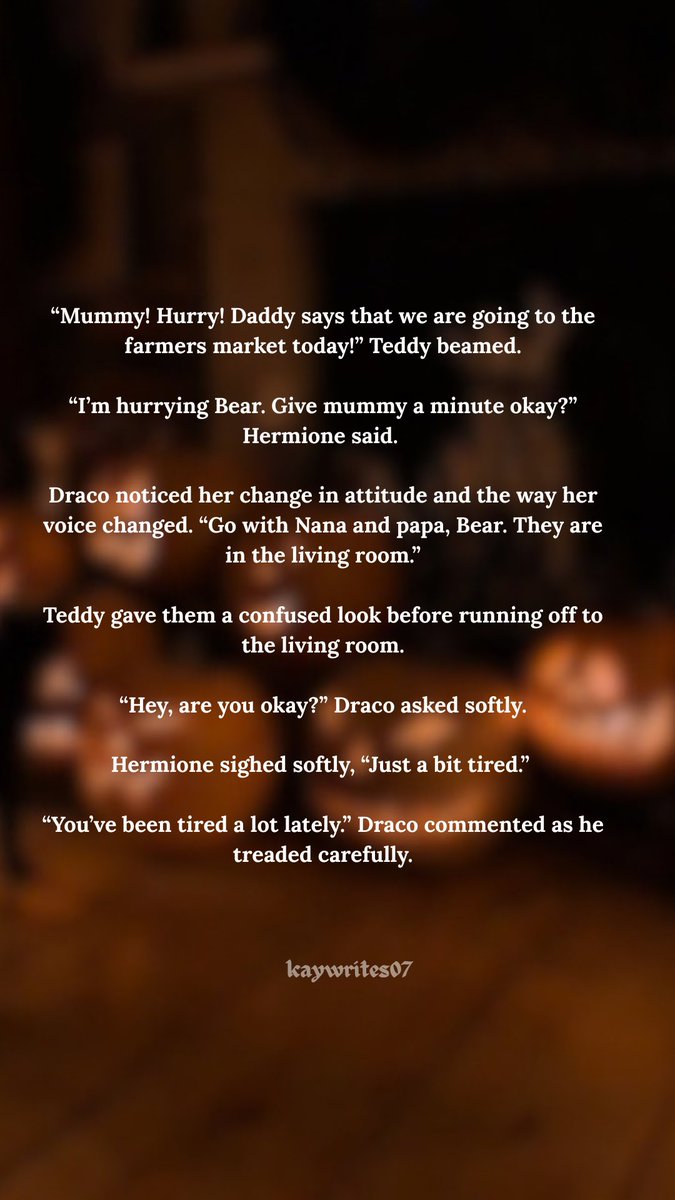 kaywrites07's tweet photo. Day 2: Farmers Market
A little outing for Draco,Hermione, Teddy plus the grandparents aka Lucius and Narcissa.
(1/2)
#octoberprompts #dramione #dracoxhermione https://t.co/S8D8h2ry1Y