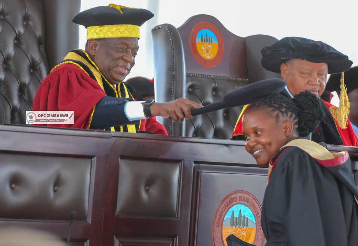 edmnangagwa's tweet photo. As Chancellor of all State Universities, I am immensely proud to preside over this milestone and confer degrees upon a remarkable cohort of 204 graduands who are ready to shape the future of our nation.

This year’s graduating class reflects our deep commitment to academic excellence, inclusivity, and national progress. We also pause to extend our deepest respect as we posthumously honour one special graduand whose legacy remains part of the MSUAS family.

As a premier institution dedicated to applied sciences, MSUAS continues to anchor our national vision. By producing practical, innovation-driven, and industry-ready graduates, this university is answering the call to drive Zimbabwe’s industrialisation and sustainable economic development.

To the Class of 2026: You have been equipped with the skills to innovate, lead, and build. Go forth and be the architects of a prosperous Zimbabwe!

Congratulations! Makorokoto! Amhlophe! 🇿🇼