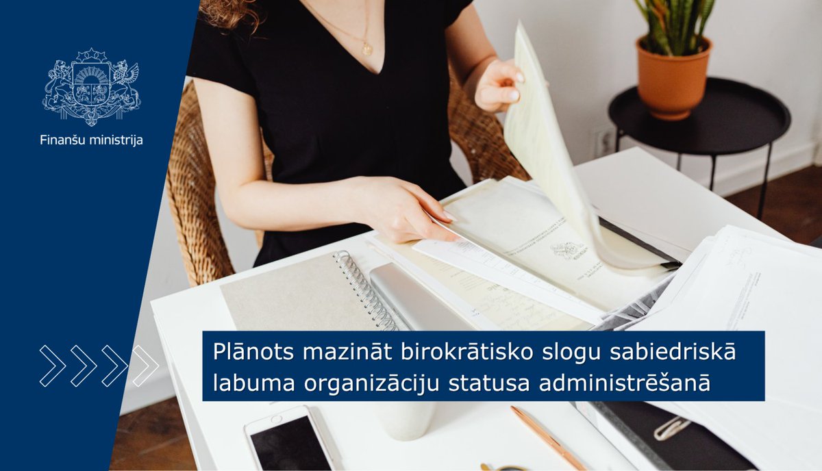 Finmin's tweet photo. 🤝FM rosina vienkāršot sabiedriskā labuma organizācijas (SLO) statusa administrēšanu, mazinot birokrātisko slogu un padarot statusa piešķiršanas, uzraudzības un atņemšanas procesu ātrāku un efektīvāku. 
ℹ️ https://t.co/HVjNqGq2qj https://t.co/xy1KL4bBuf