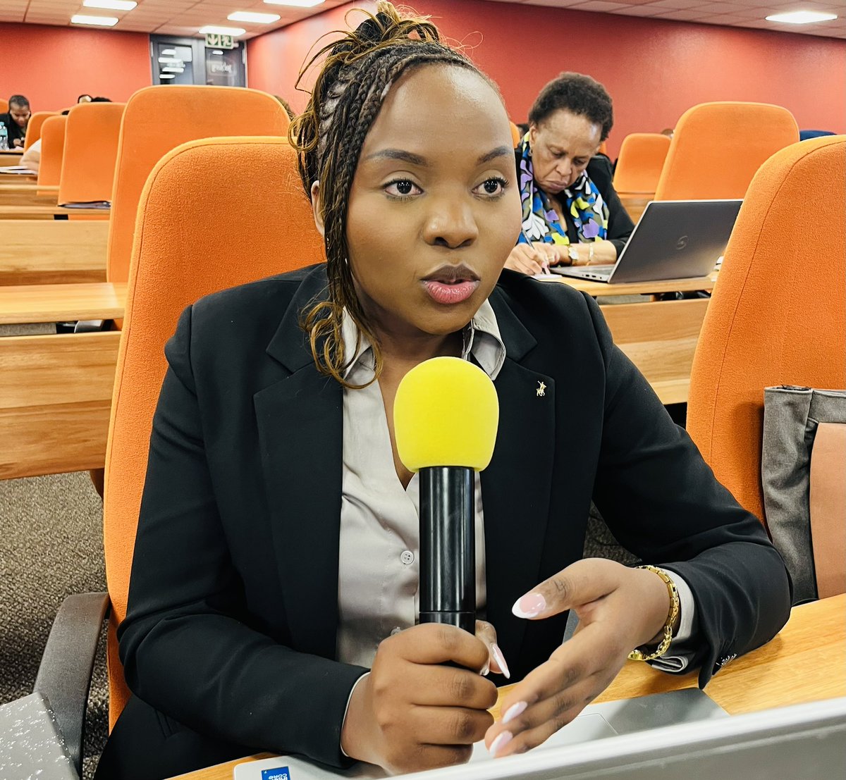 SAHRCommission's tweet photo. #GBVF | Evidence Leaders, Adv Afika Nqeto &amp; Siphezulu Zulu, giving gap-analysis on the written responses from the Department of Justice and Constitutional Development @DOJCD_ZA on gender-based violence and femicide (GBVF) related cases @CGE_ZA @CRL_Commission #EndGBVF https://t.co/4cEQDm8BPH