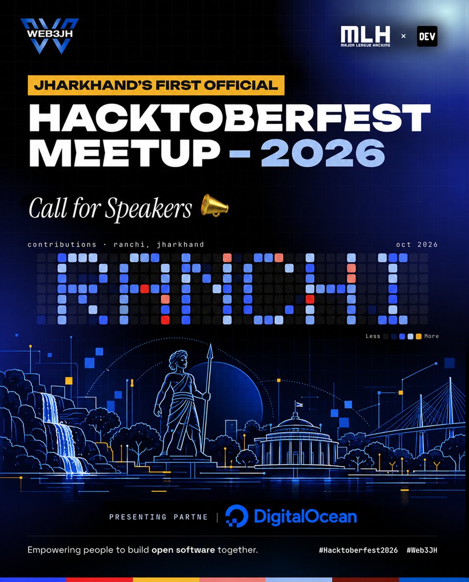 Web3Jh's tweet photo. CALL FOR SPEAKER 📣

Hacktoberfest Meetup - Ranchi 💛

Looking for some amazing speakers who can inspire, guide &amp; help devs take their next step in AI &amp; Open-Source 🔥

📌 Apply: https://t.co/YiomjqKtA0

Need your support to make this happen, so pls RT or tag any1 who can help 🙏 https://t.co/TzZyOyCZOm