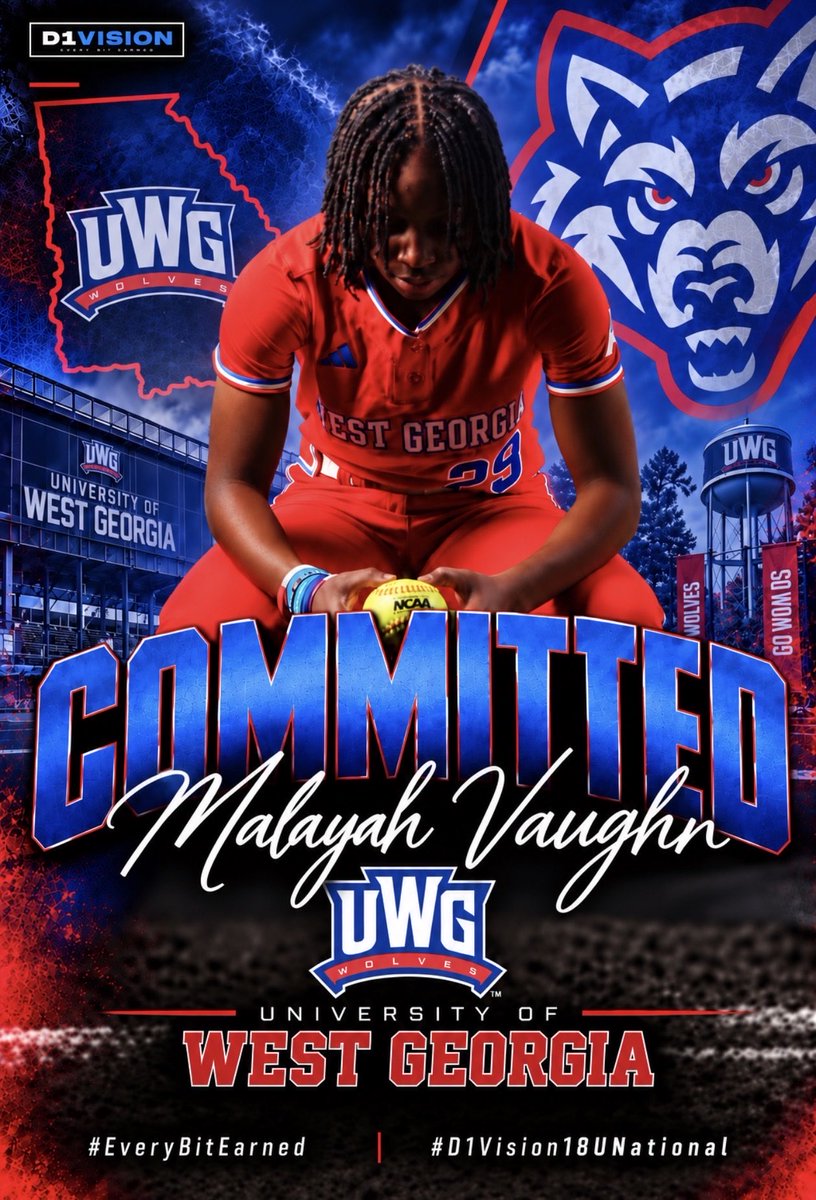 d1vision_sb's tweet photo. #COMMITTED 💙❤️
Congrats to such a GREAT athlete, @MalayahVaughn on her commitment to further her education and softball career at The UNIVERSITY OF WEST GEORGIA with coach Burton!
Such a complete STUD of an ATHLETE all around total package, she’s going to make a major impact in this program right away!!!
We are so proud of you Malayah and the real work the work begins now!!!
#D1Vision18UNational | #EveryBitEarned | #BeD1 | #179