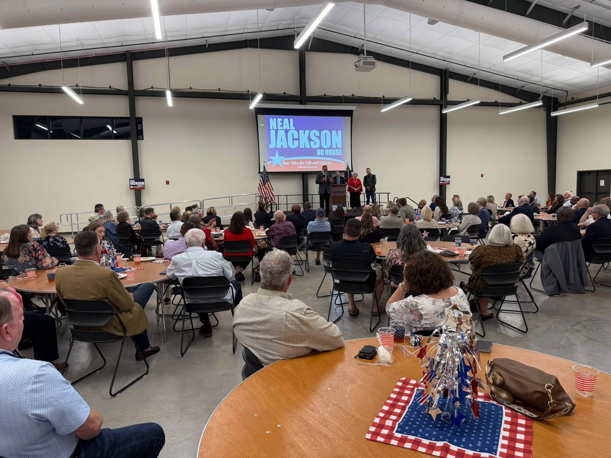 RepNealJackson's tweet photo. RANDOLPH COUNTY SHOWS UP FOR COMMON-SENSE CONSERVATISM!

What a night at the Allen McNeill Ag Center! Great people, great conversations, and an incredible show of support for our community.

Thank you to everyone who came out! When we stand together, we can make a difference.

God bless Randolph County, and God bless North Carolina!