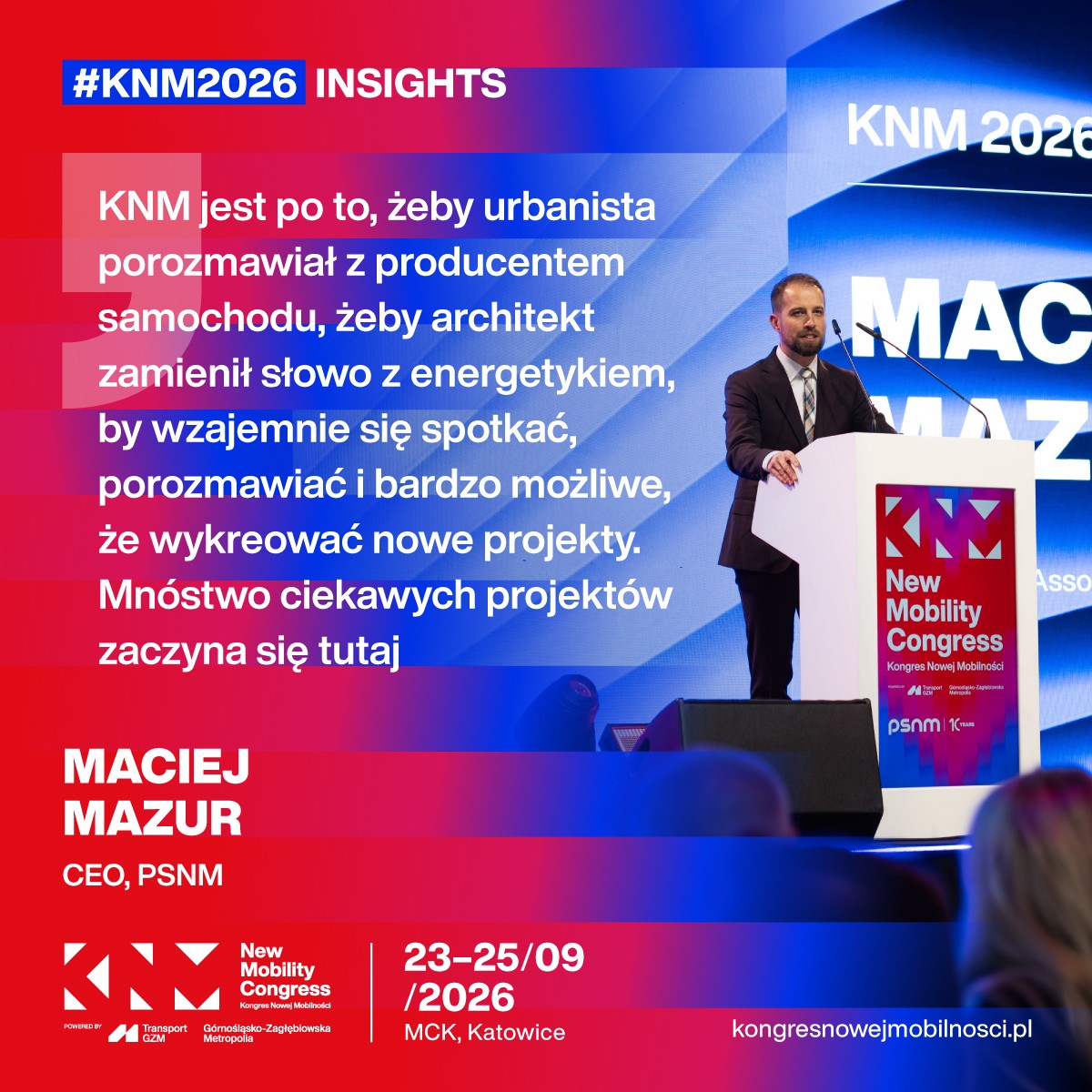 newmobilitycon's tweet photo. ⚡Bo wszystkie zmiany na #KNM2026 zaczynają się od słów. To tylko kilka cytatów z wielu rozmów, debat i żywych dyskusji. Każdy z nich to inna perspektywa, inne doświadczenie i inny sposób patrzenia na #KNM2026 - miejsca, po którym dzieją się realne zmiany. https://t.co/v0Rimn3i2j